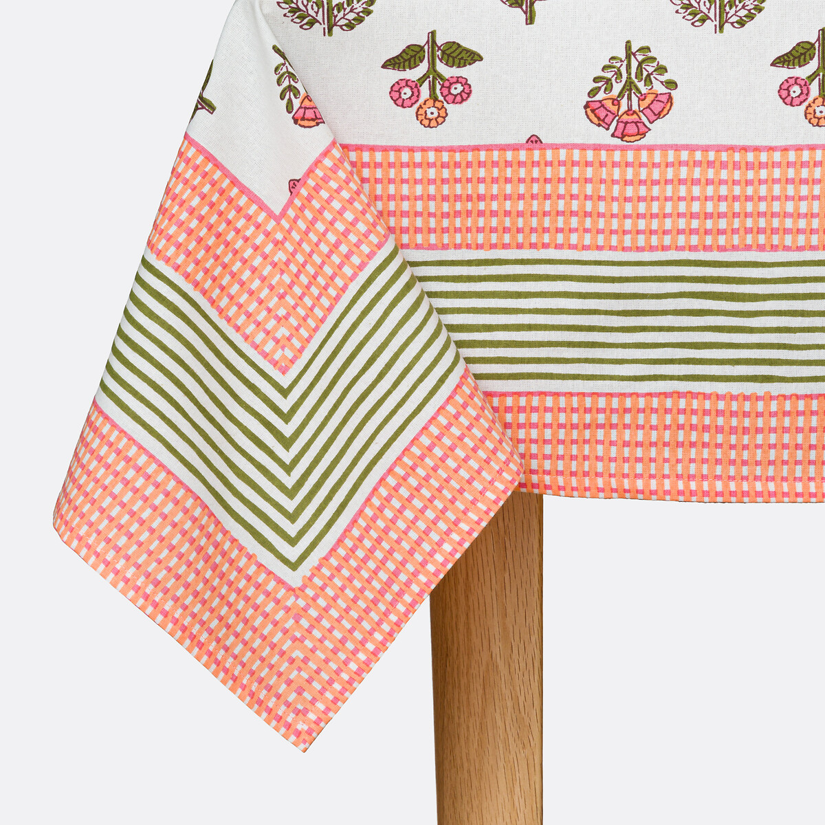 Nappe imprimée, en coton lavé, VANDI imprimé fond écru, LA REDOUTE INTERIEURS