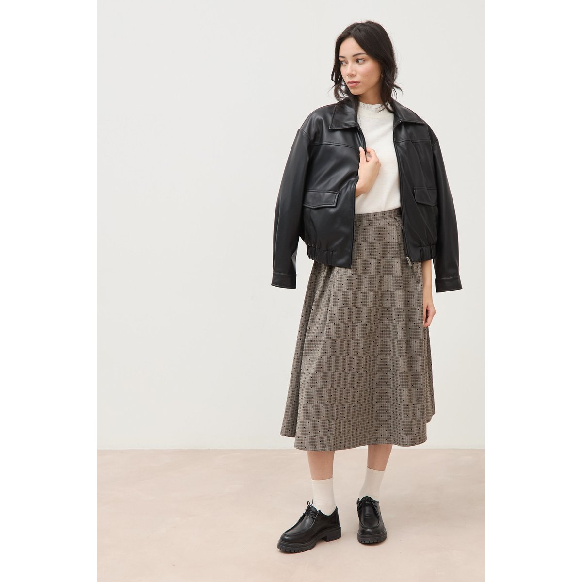 Jupe taille haute gris, BONOBO