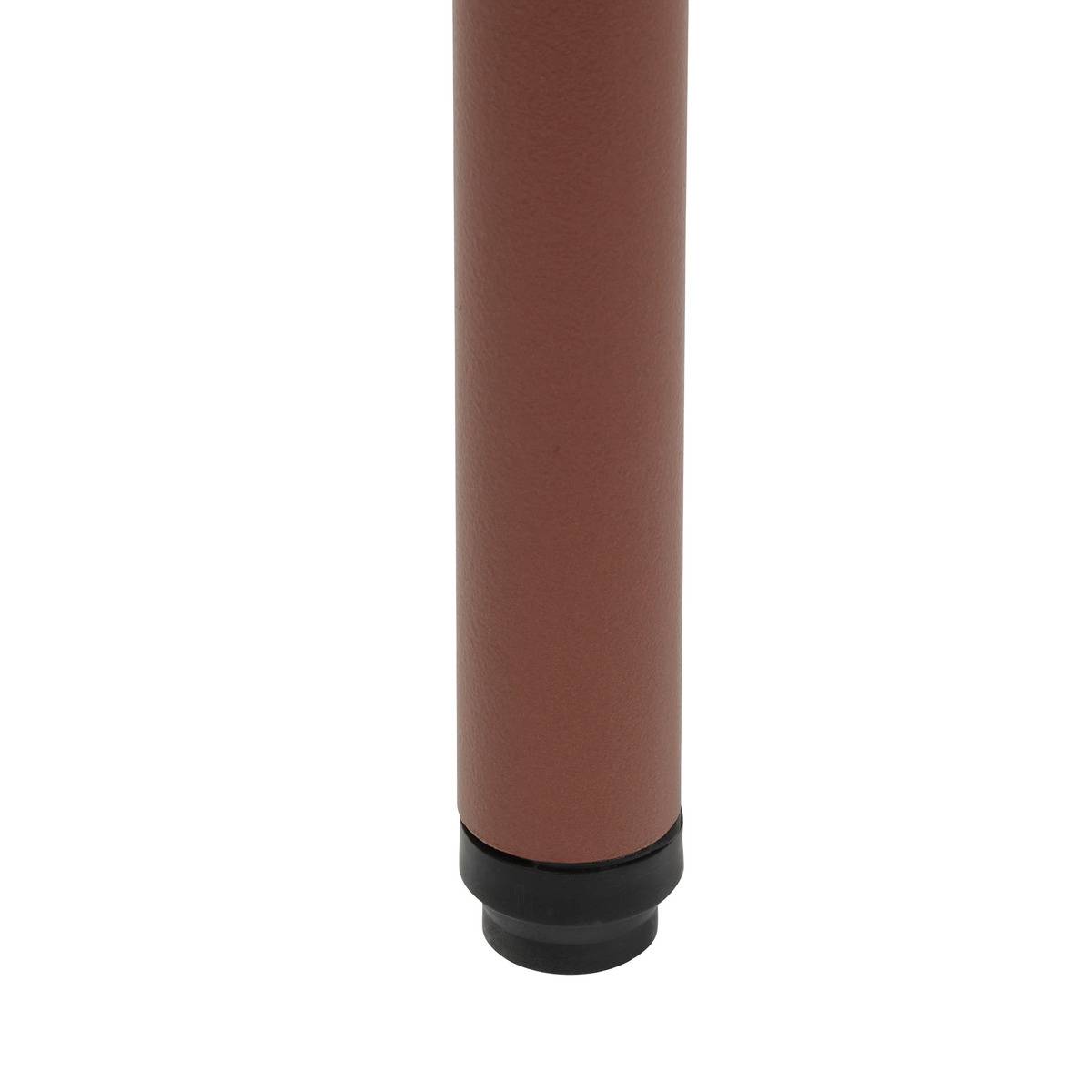 Table basse de jardin carrée en acier pieds ajustables PHUKET marron acajou, HESPERIDE