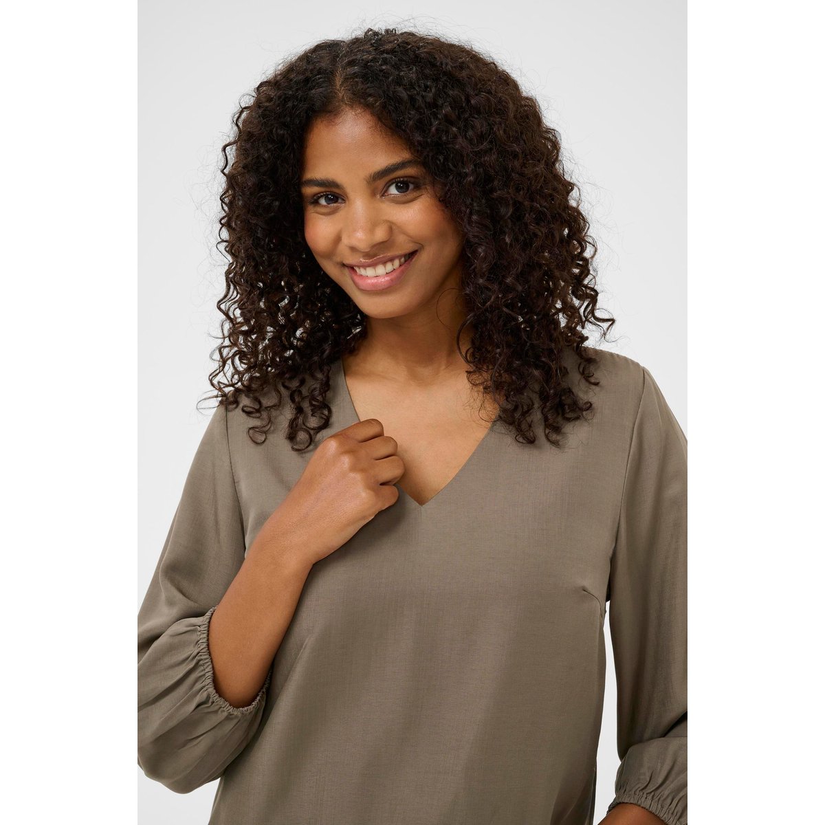 Blouse à manches longues gris morel, KAFFE