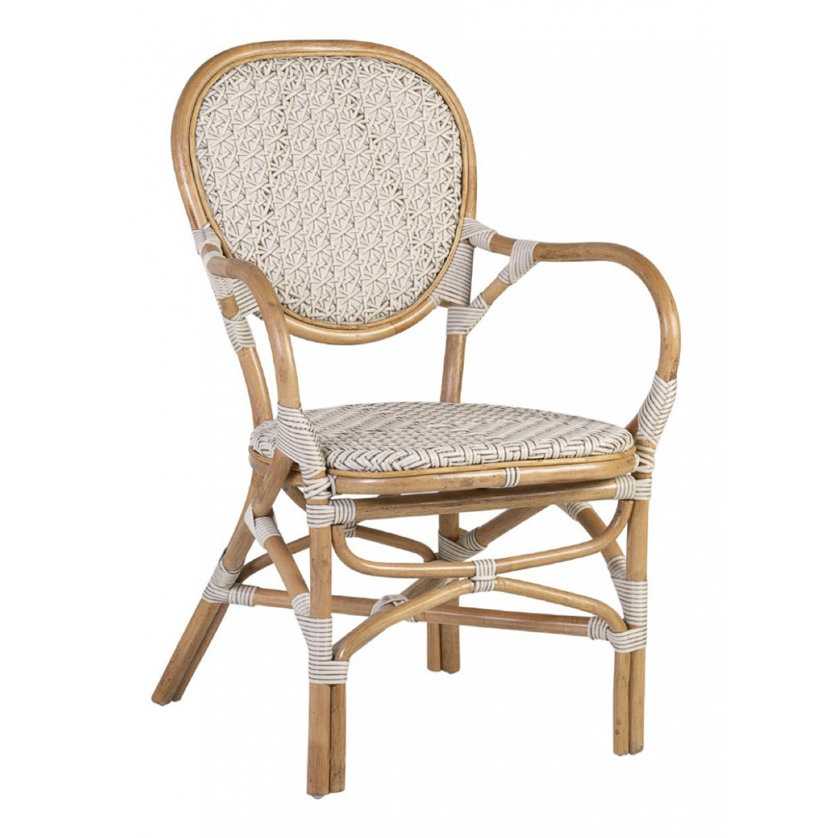 Fauteuil rotin marron, DECORATION D’AUTREFOIS