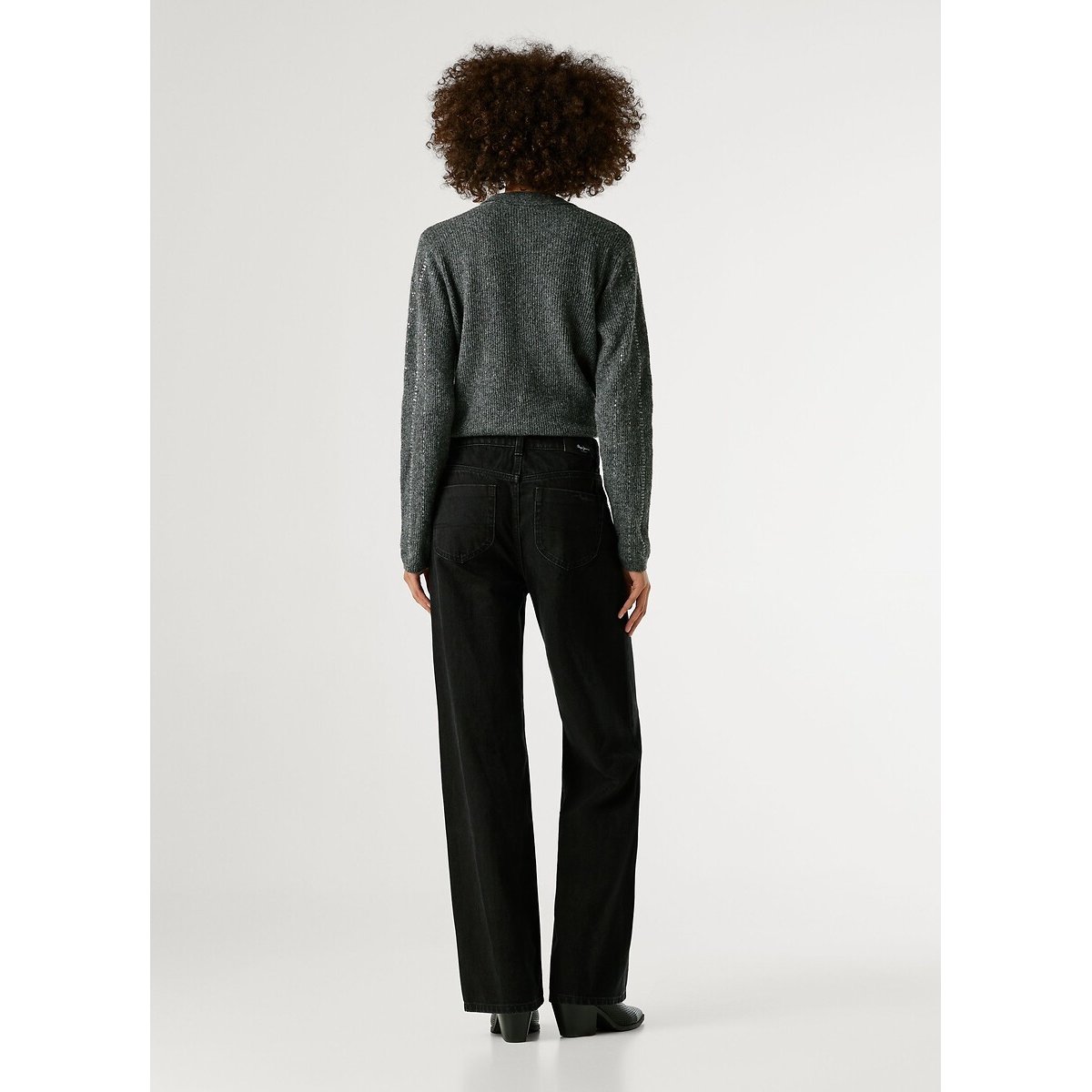 Jean droit taille haute LEXA stonewash deep black, PEPE JEANS