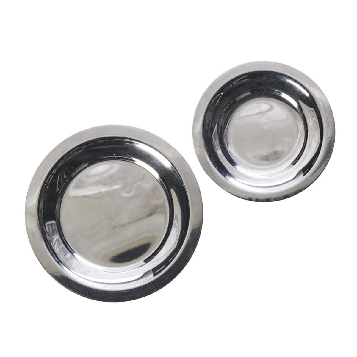 Mini assiettes acier inoxydable set de 2 argent, MADAM STOLTZ