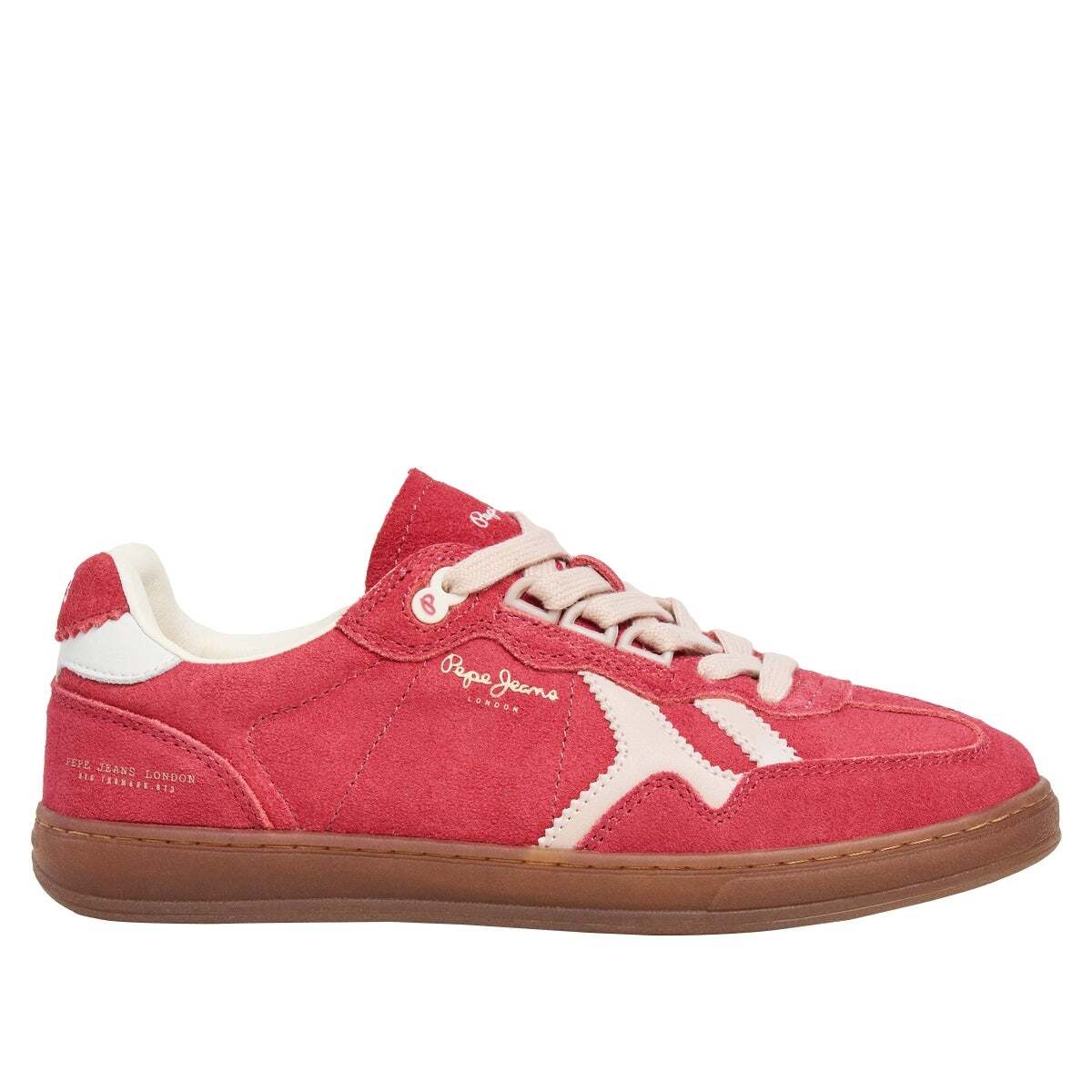 Ball - Baskets Rétro En Daim rouge clair, PEPE JEANS