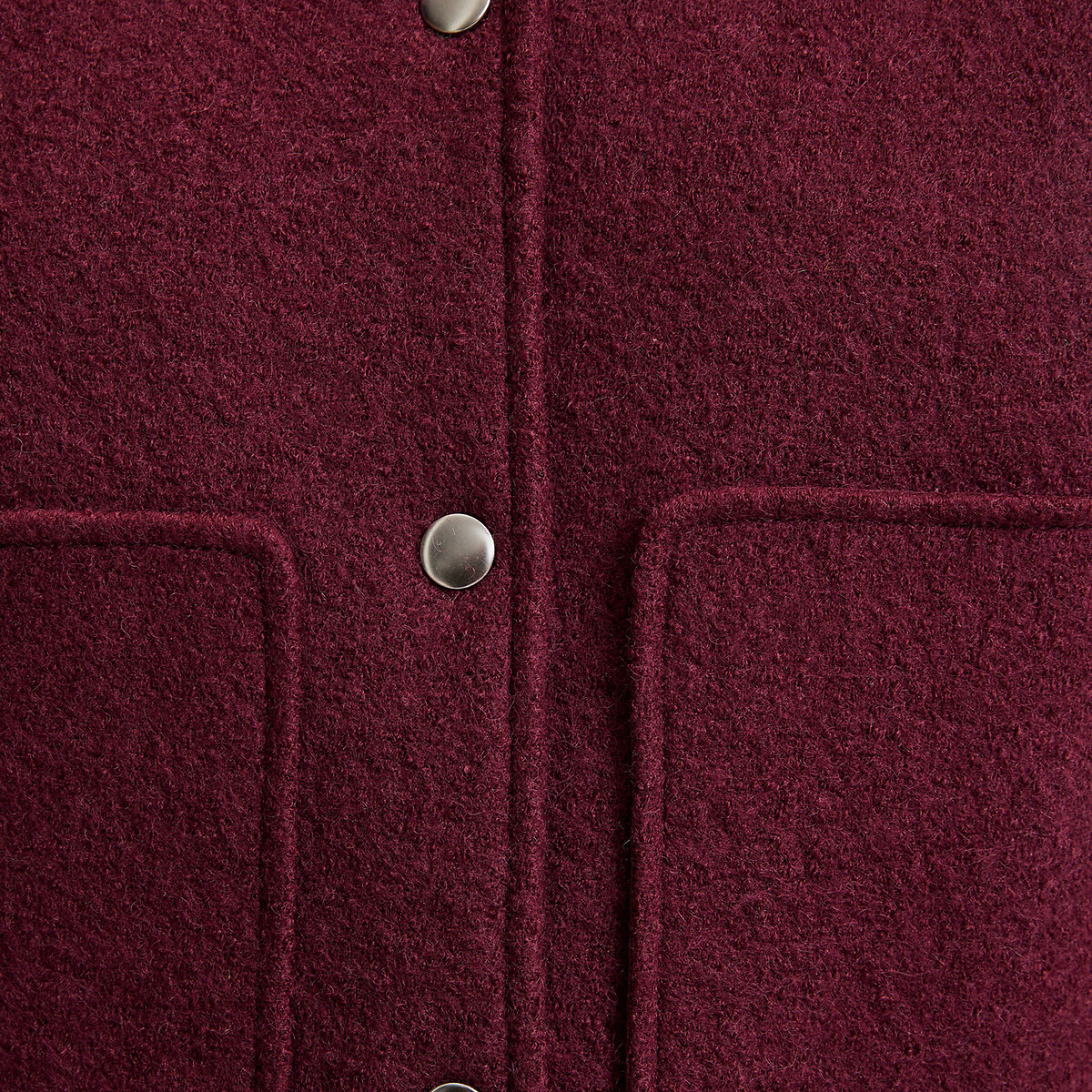 Blouson court pressionné rouge bordeaux, LA REDOUTE COLLECTIONS