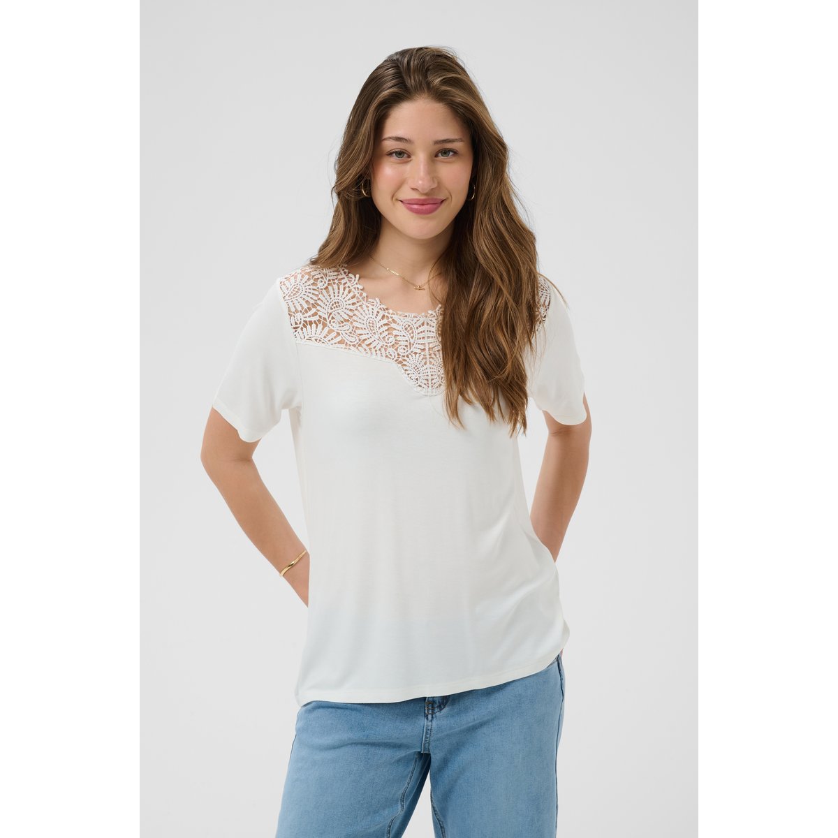 T-shirt à manches courtes blanc snow white, CREAM