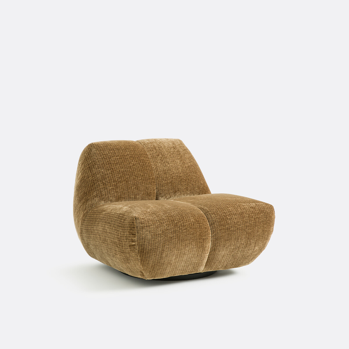 Fauteuil pivotant, velours côtelé vintage, Nuria bronze, LA REDOUTE INTERIEURS