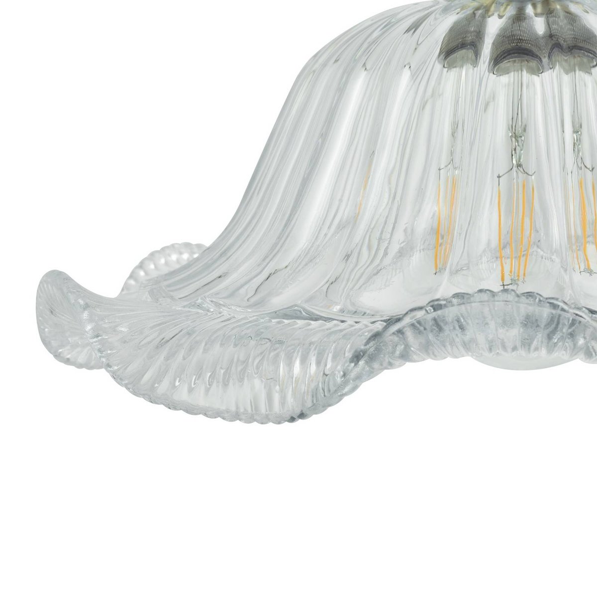 Suspension en verre antique, Ludowika transparent, laiton, noir, LINDBY