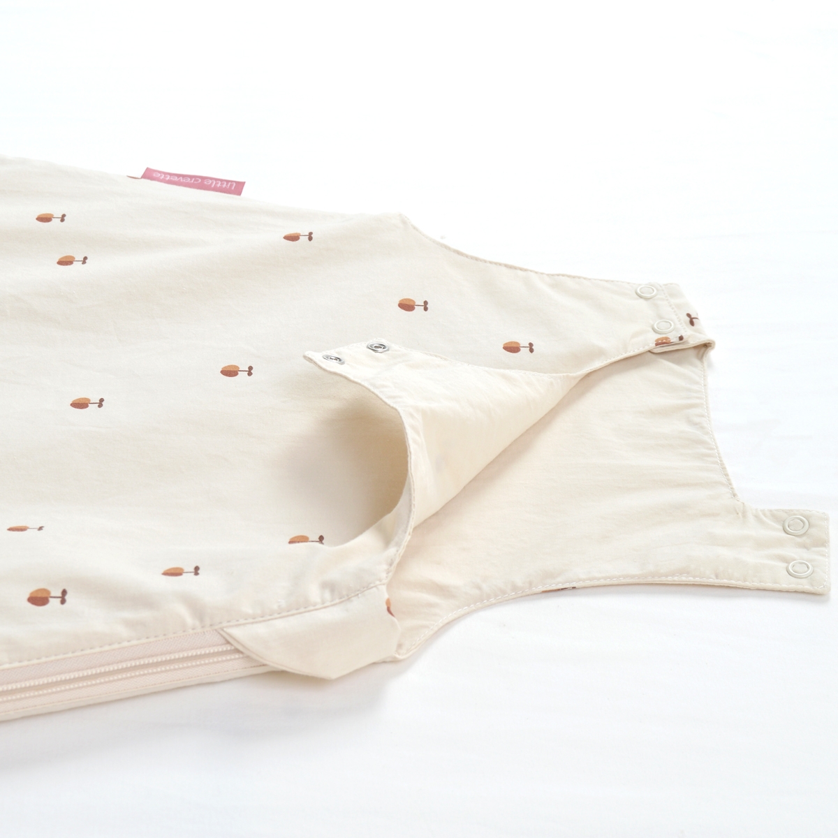 Gigoteuse été coton bio pommes POM POUCE ecru, LITTLE CREVETTE