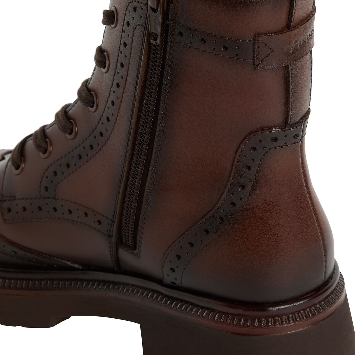 Bottines brogue à lacets, en cuir muscat, TAMARIS