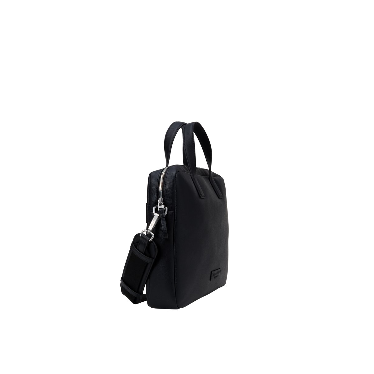 Sac d'affaires fabriqué à partir d'un substitut de cuir en polyester recyclé noir, MARC O'POLO