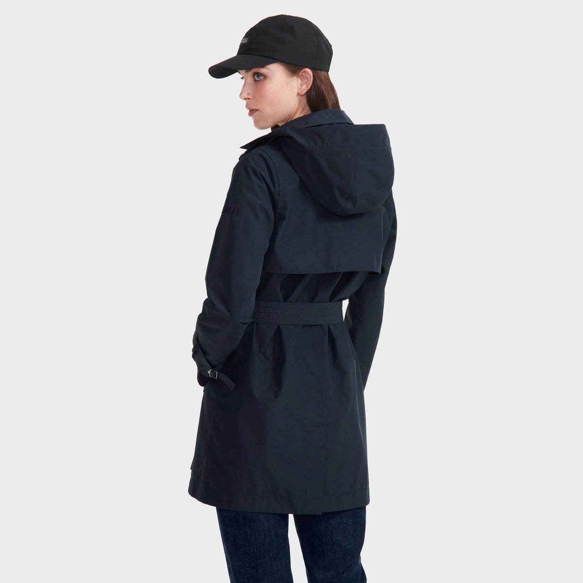 Trench-coat imperméable avec capuche amovible bleu marine, AIGLE