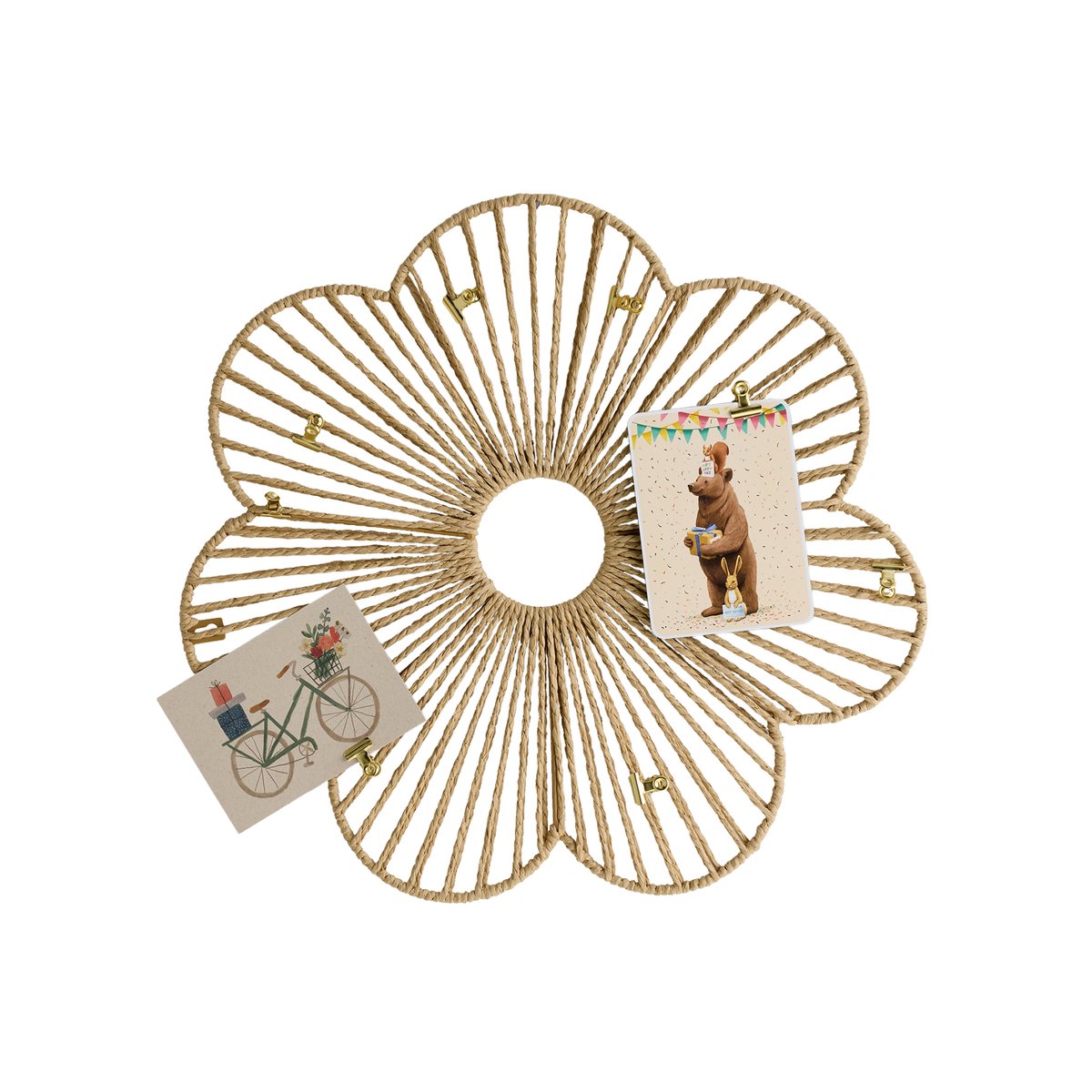 Pêle-mêle fleur en corde de papier beige, VERTBAUDET