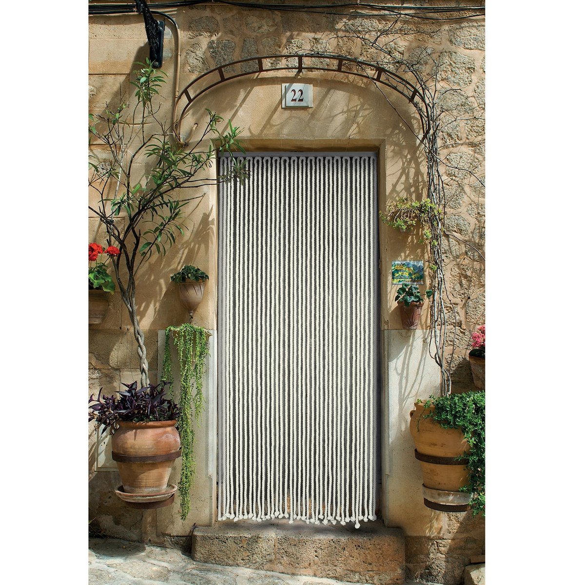 Rideau de porte en corde tressée blanc cassé, HOME MAISON