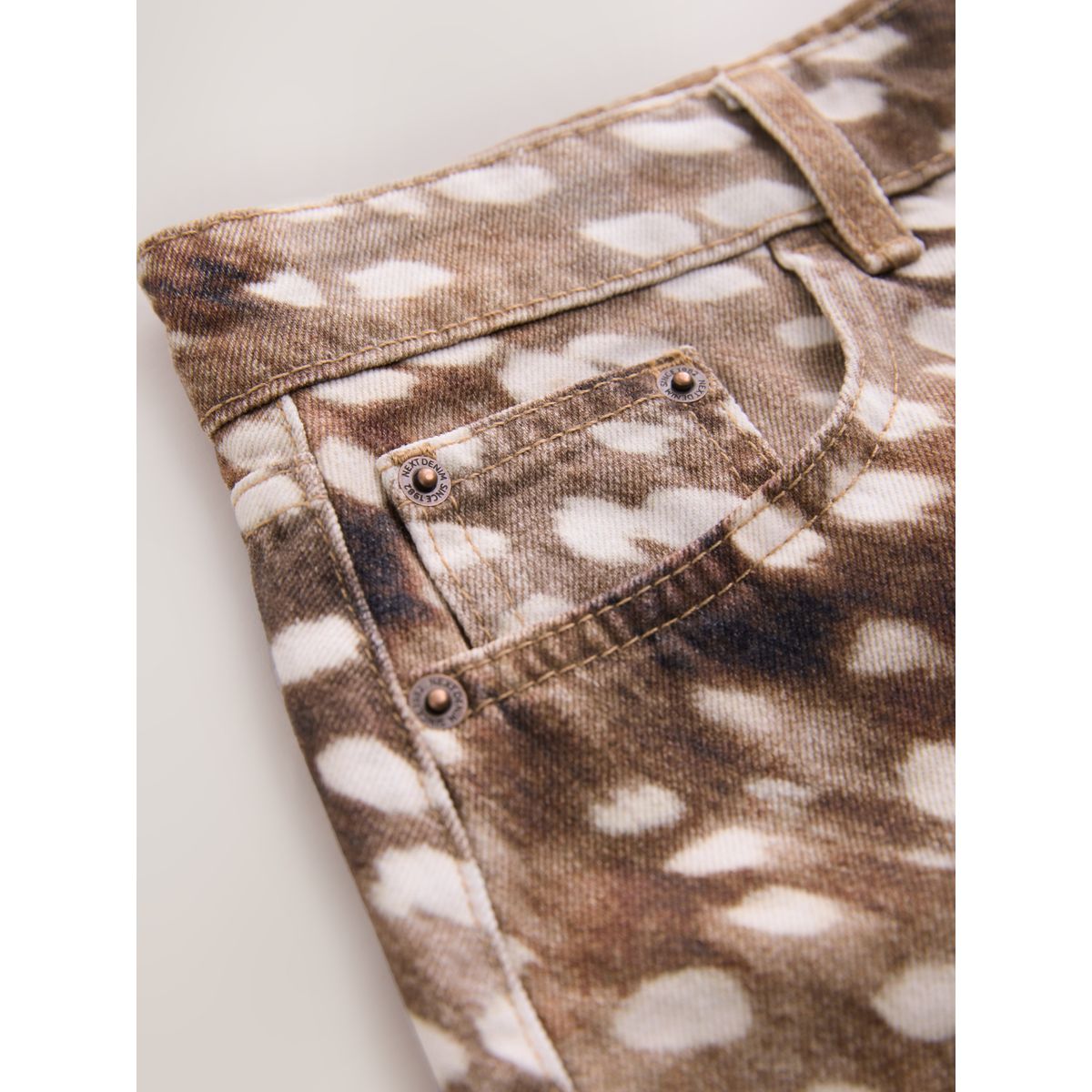 Minijupe en jean motif animalier cerf, NEXT