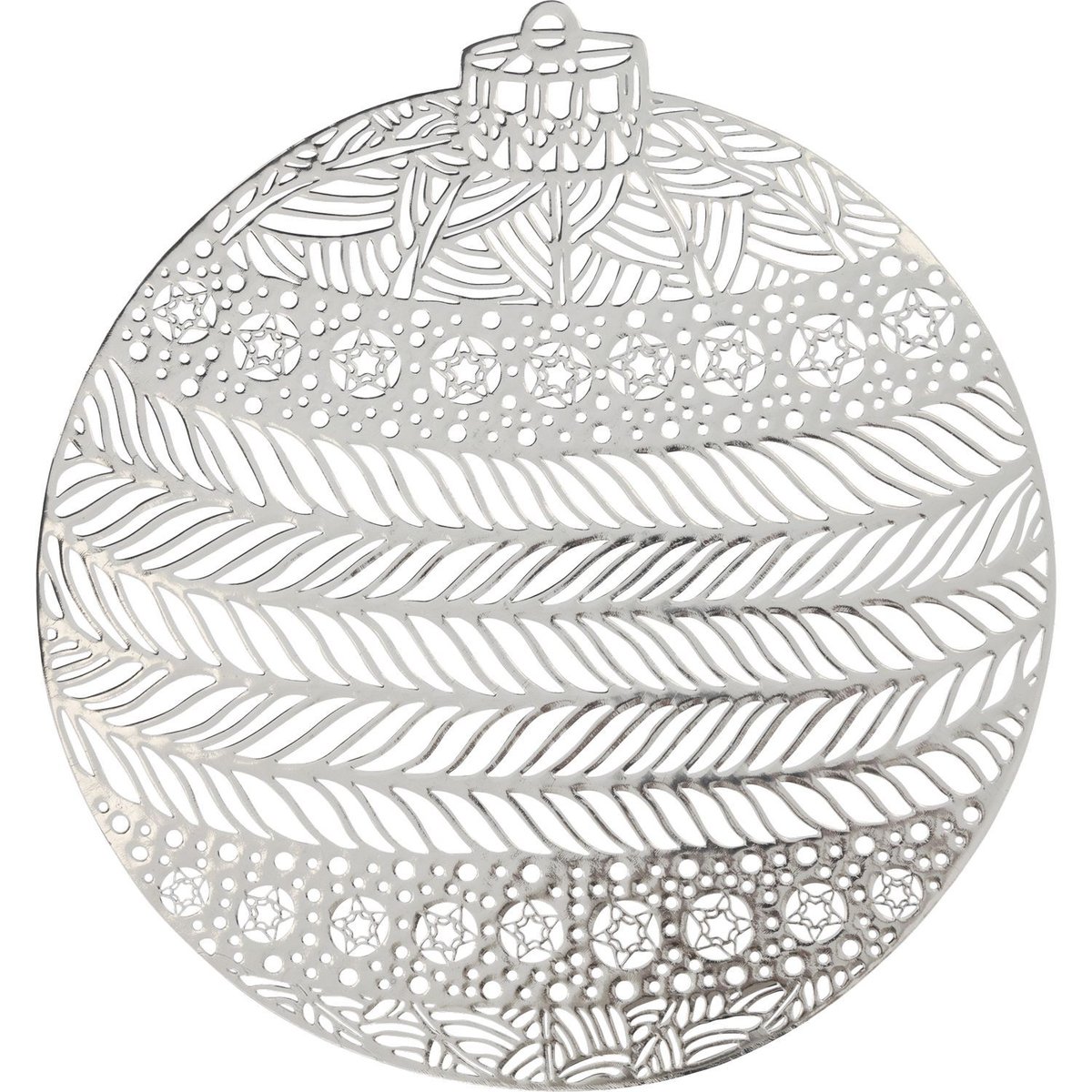 Lot de 6 sets de table boule de Noël argent, TOILINUX
