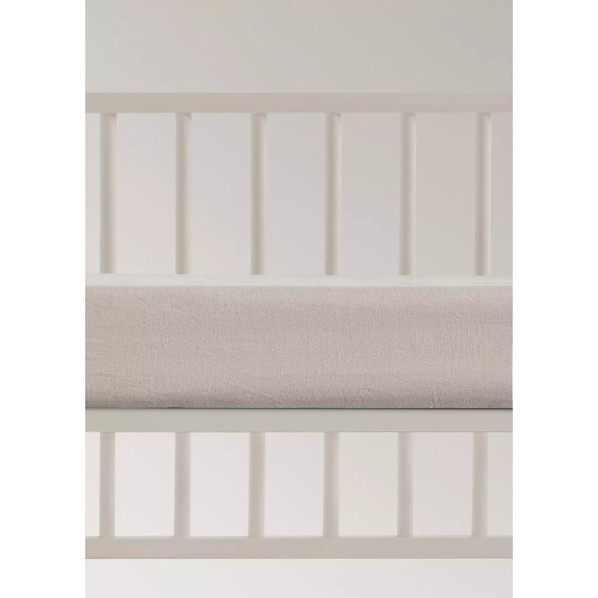 Drap-housse berceau lin lavé marron moyen, MANGO HOME