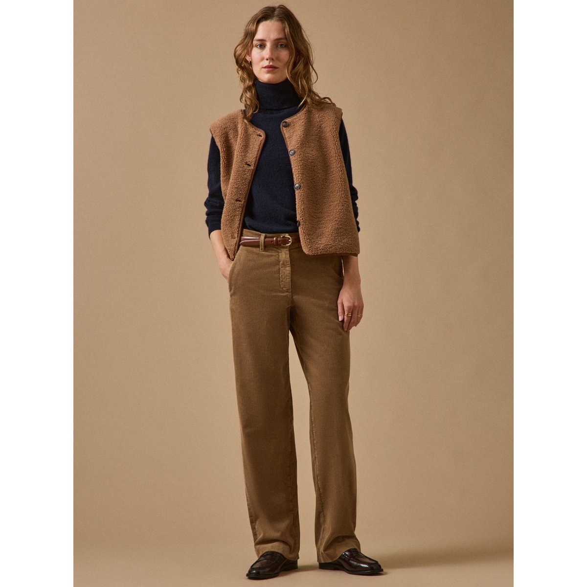 Pantalon chino velours MARINa sable, CYRILLUS