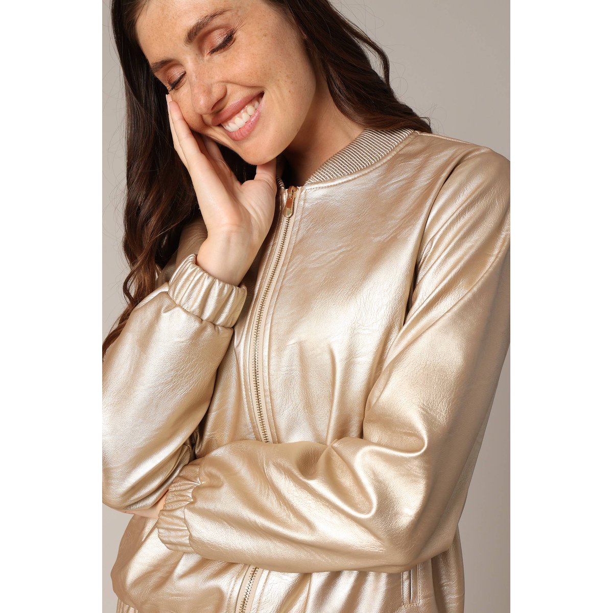 Blouson aviateur métallisé LUIZA gold, DEELUXE