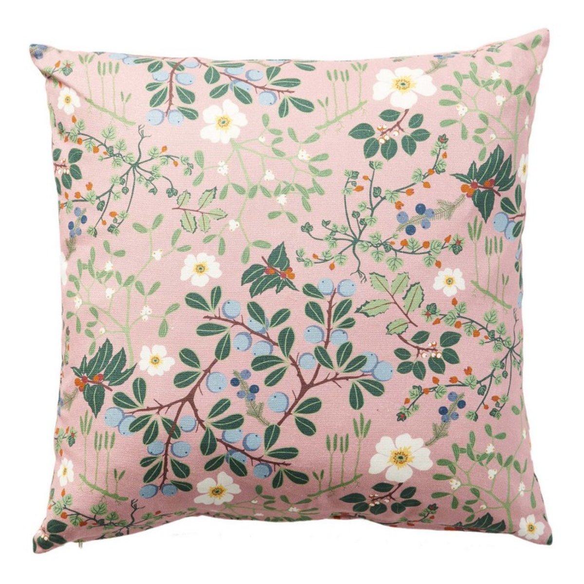 Housse de coussin coton floral  Blackthorn rose poudré, KLIPPAN