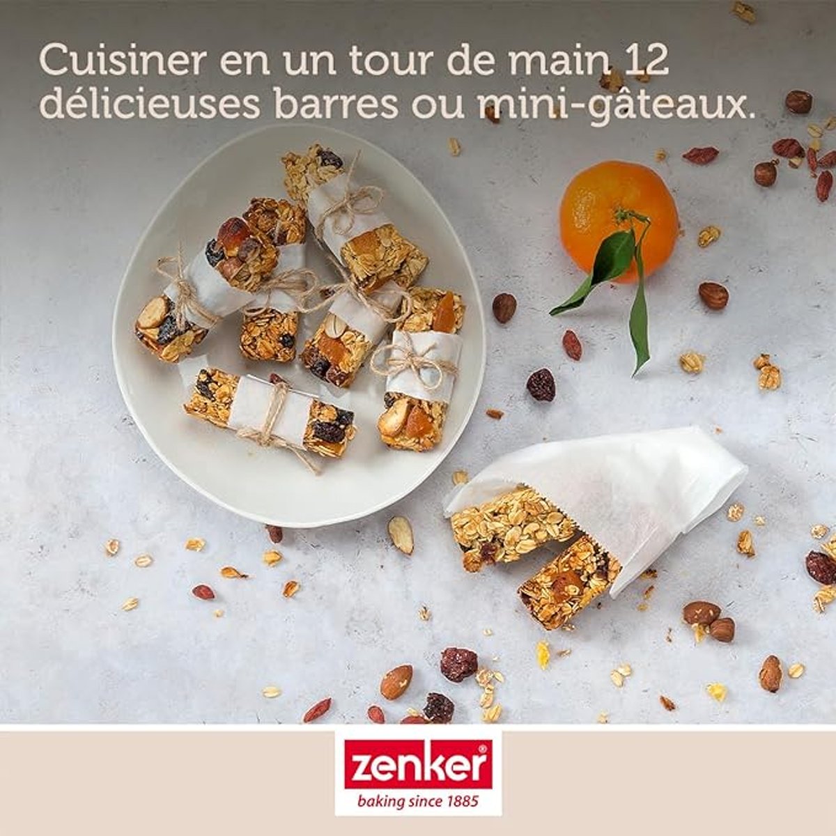 Moule en silicone pour 12 barres de muesli SWEET SENSATION beige, ZENKER