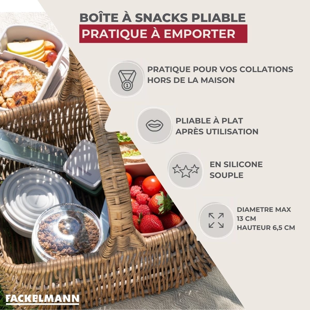 Lot de 2 boîtes hermétiques 13 cl avec 2 ustensiles STORAGE blanc, FACKELMANN