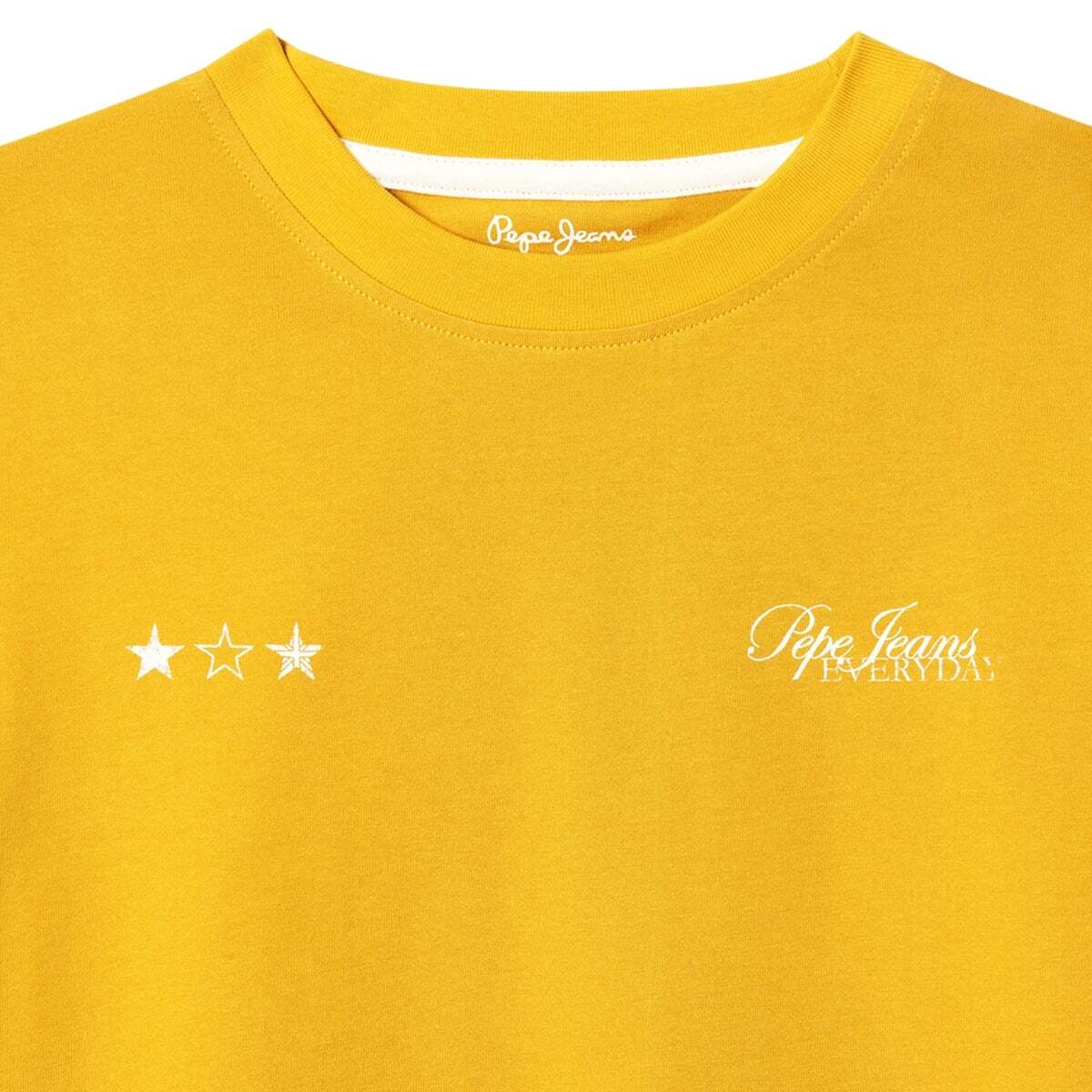 T-Shirt À Coupe Décontractée Avec Imprimé Au Dos jaune ocre, PEPE JEANS