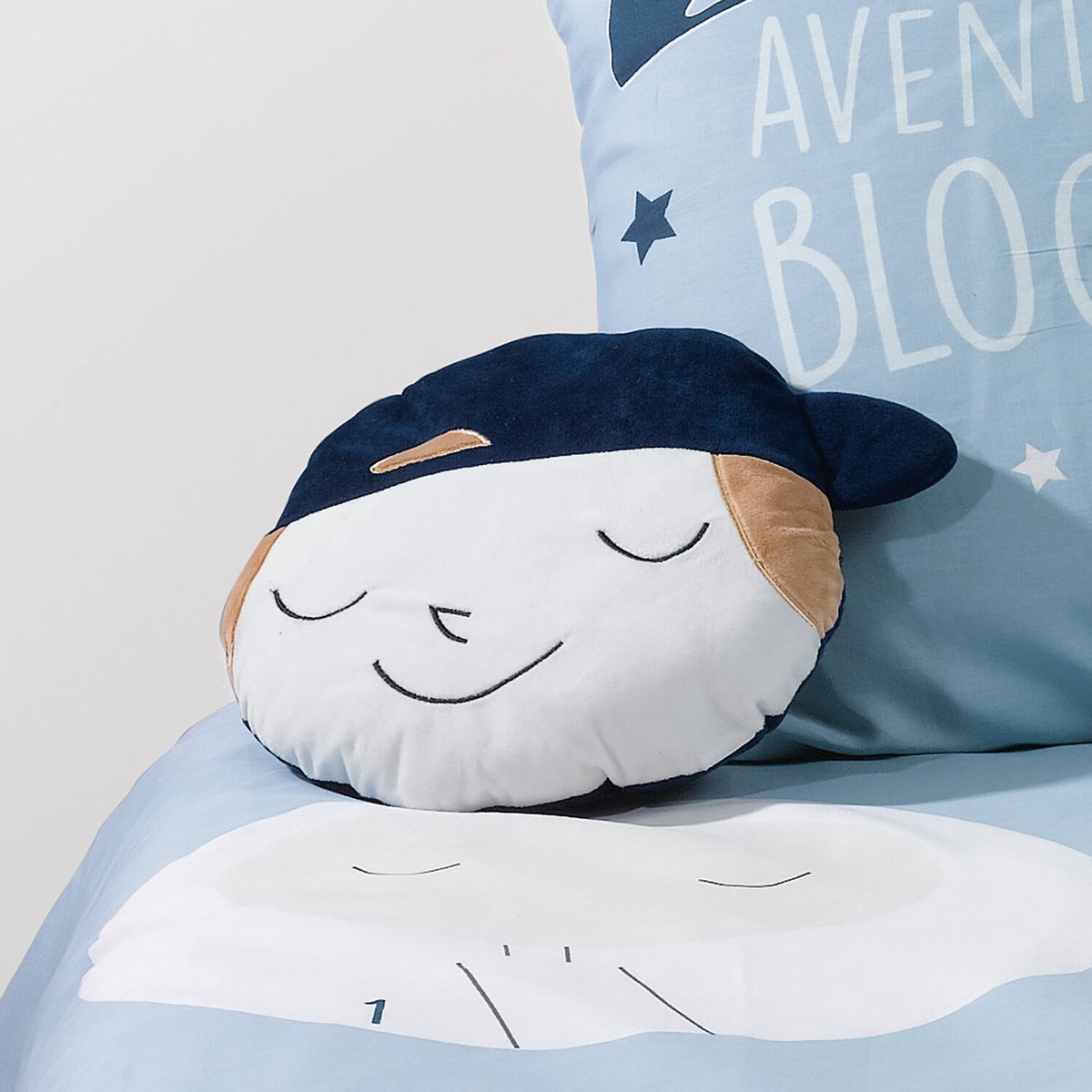 coussin déco en microfibre imprimé, Blogueur/Blogueuse bleu, C DESIGN HOME TEXTILE