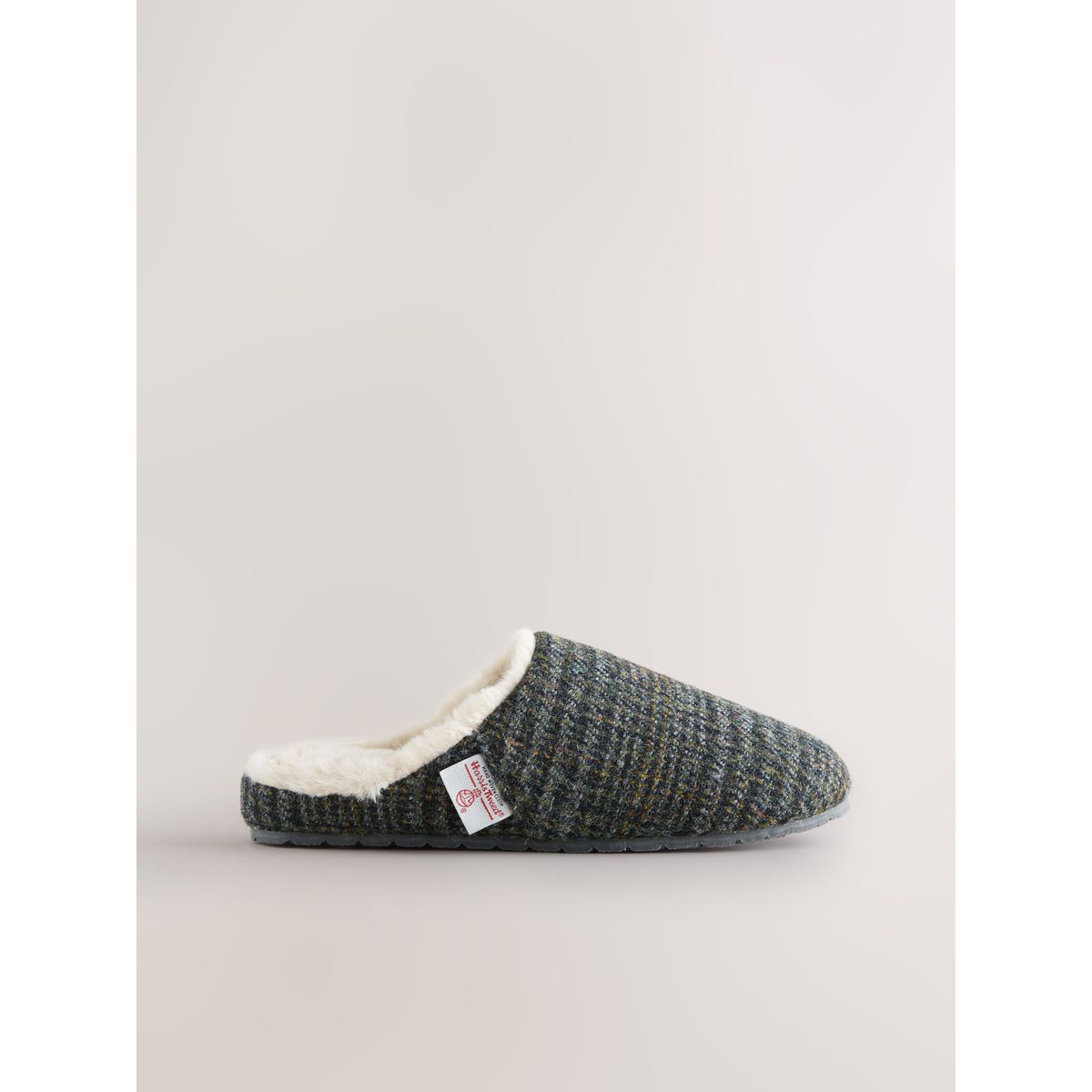 Chaussons mules en tweed harris Signature bleu marine, NEXT