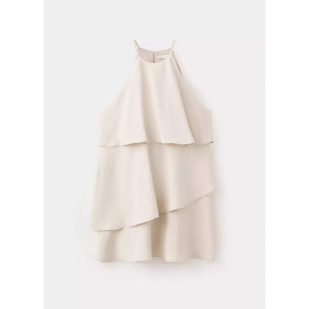 Robe en modal à volants écru, MANGO