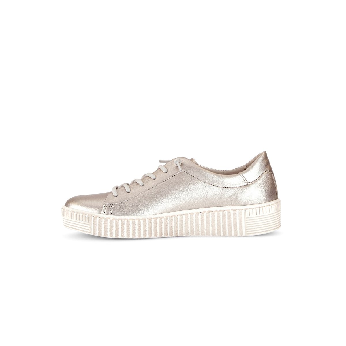 Baskets en cuir lisse à talon compensé poudré, GABOR