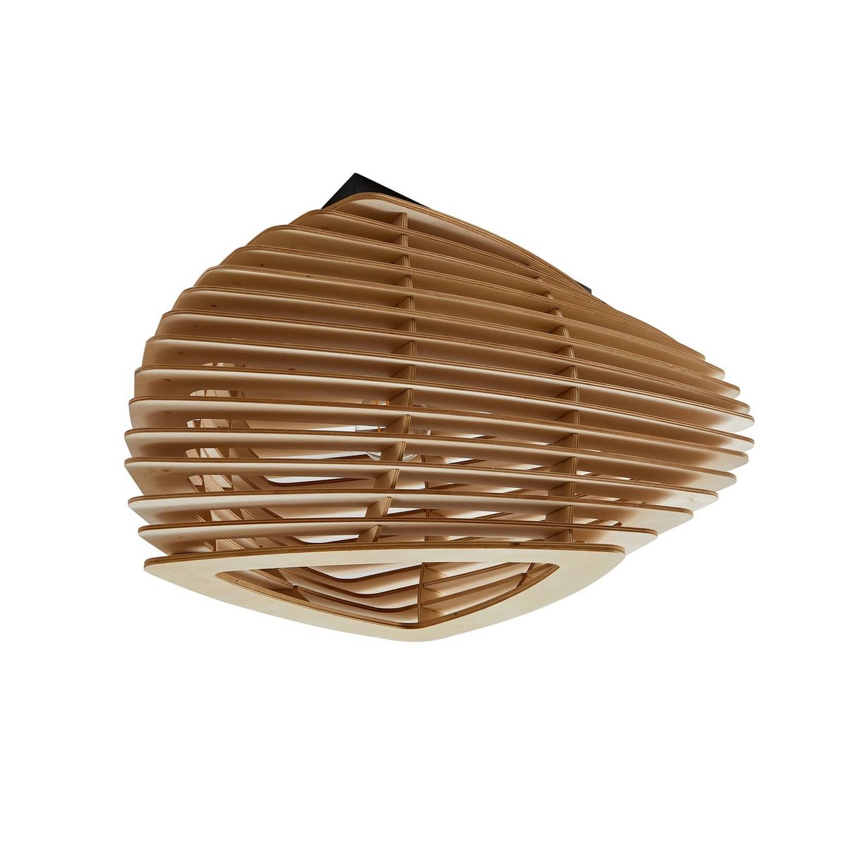 Plafonnier en bois design, Sanza bois clair, noir, LINDBY