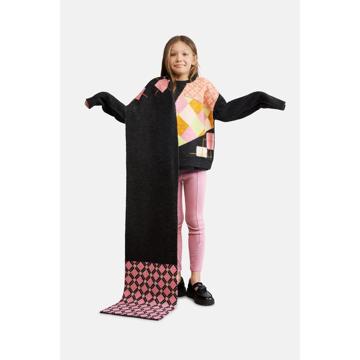 Écharpe longue jacquard gris, DESIGUAL