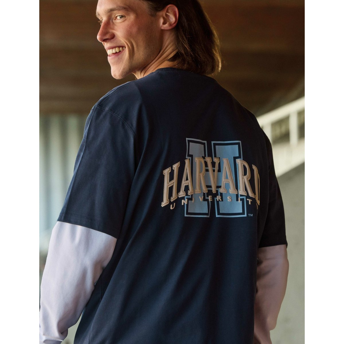 T-shirt licence harvard bleu foncé, BZB