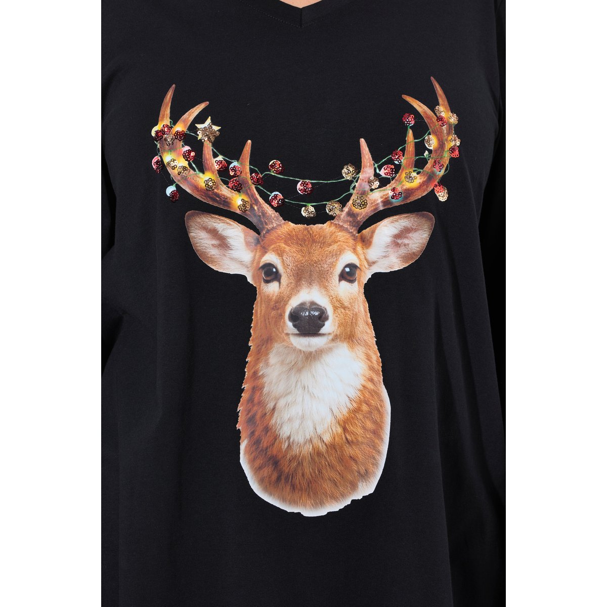 T-shirt de Noël, motif animal noir, ULLA POPKEN