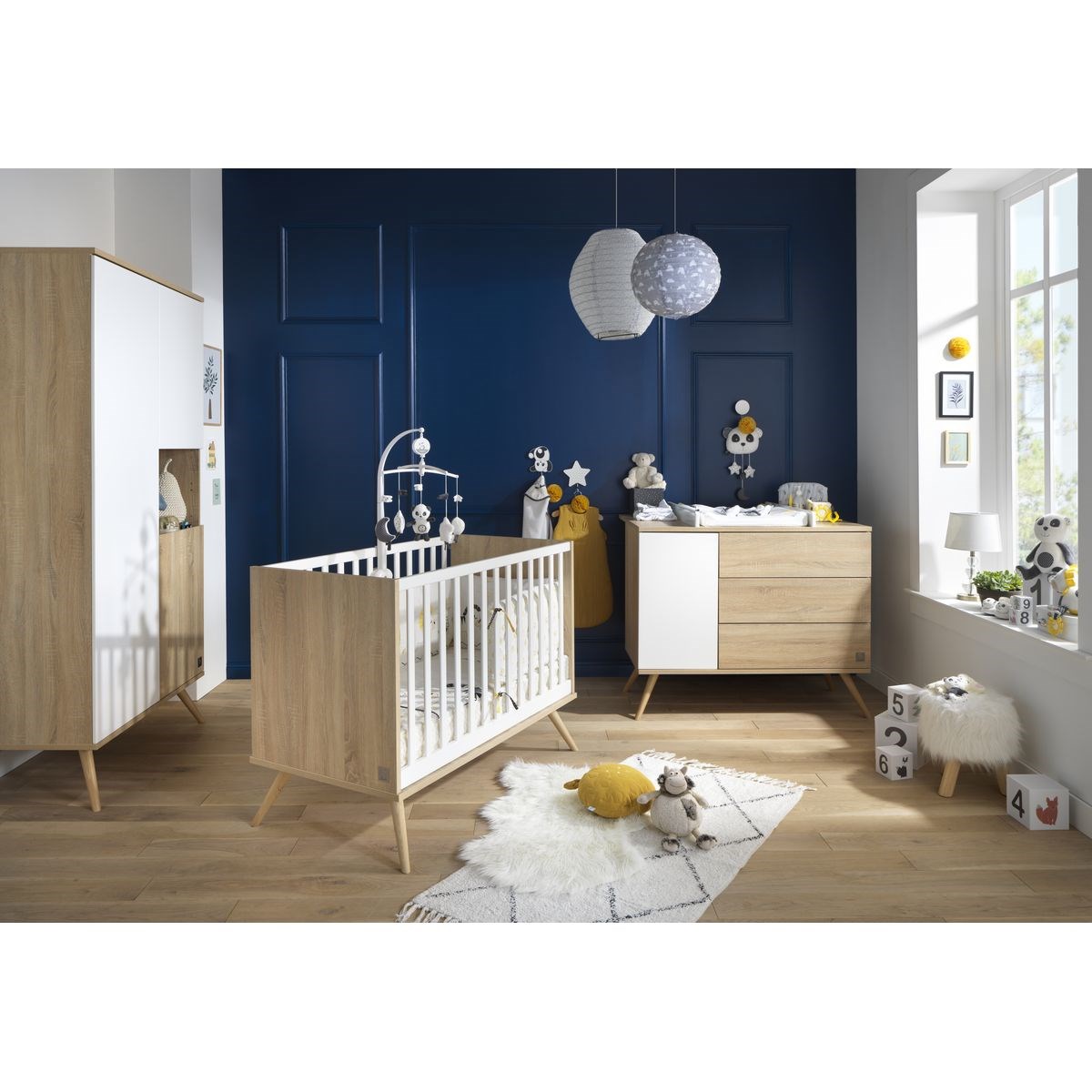 Plan à langer pour commode en bois blanc/marron, SAUTHON