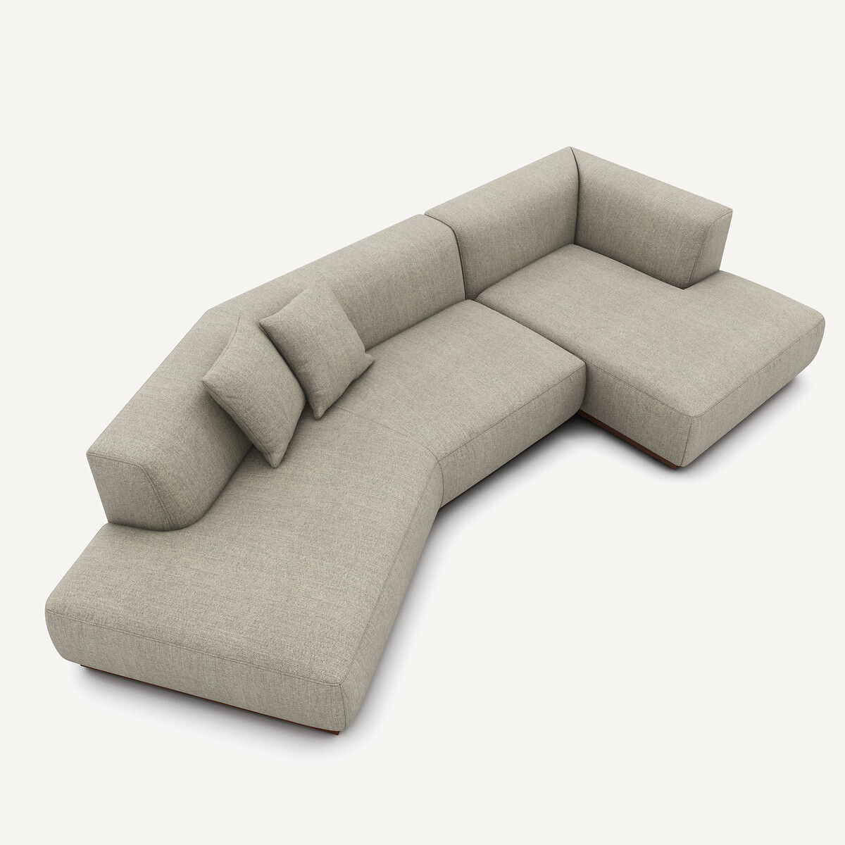 Canapé d'angle droit ouvert en tweedé, JACOPO naturel/gris clair, AM.PM