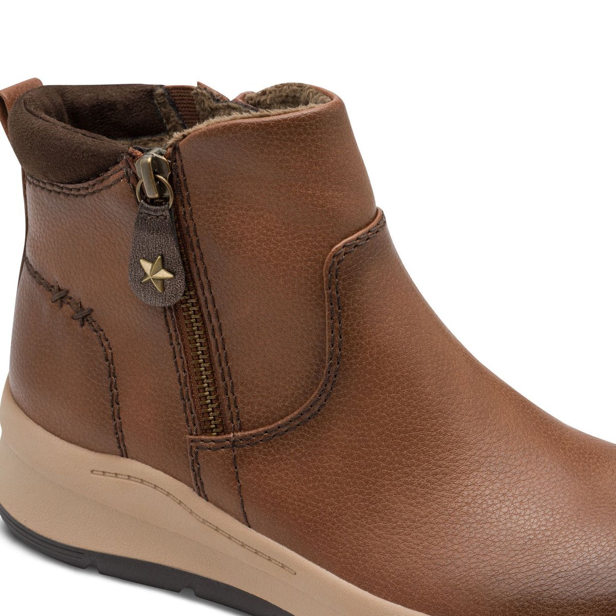Bottine zippée marron cognac, JANA