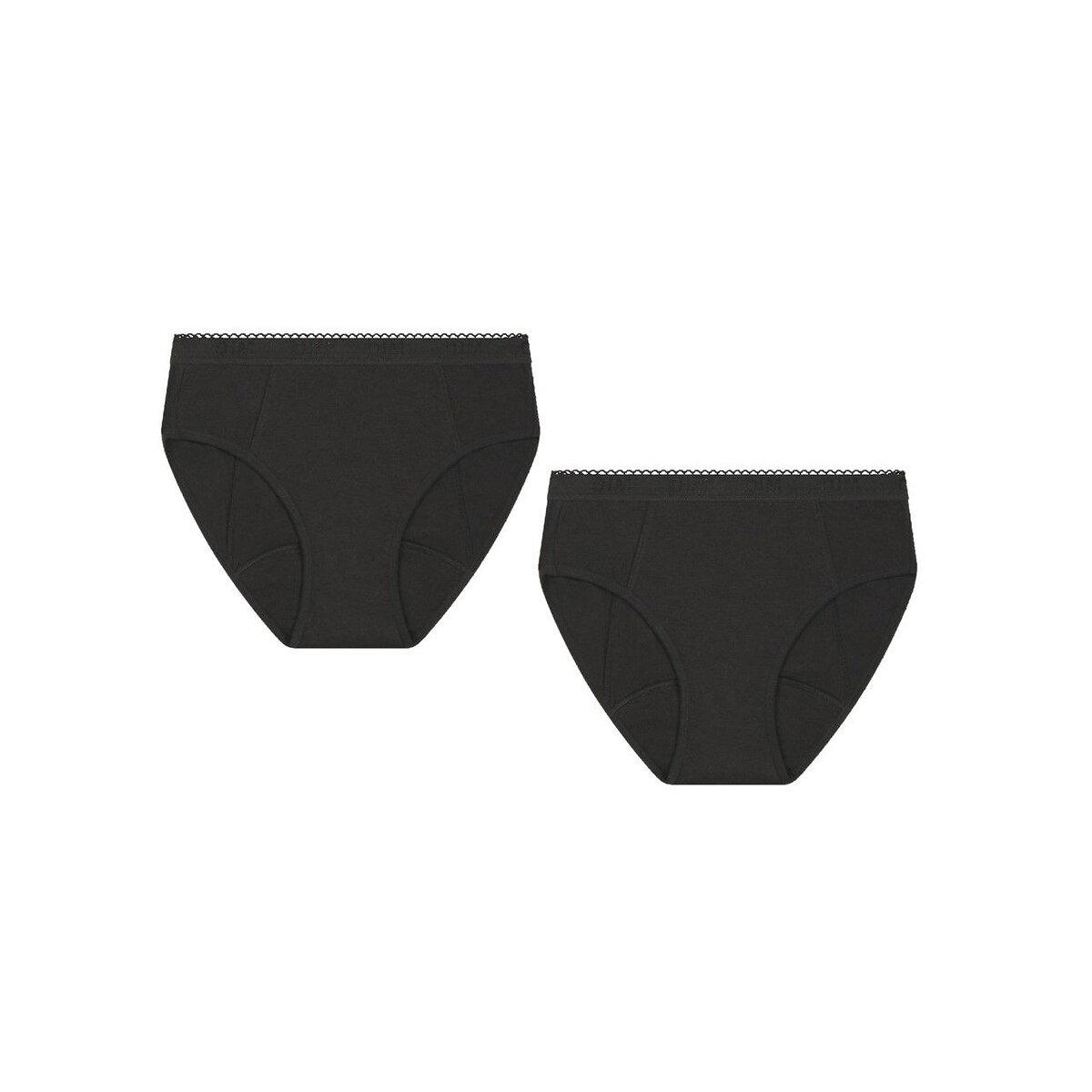Lot 2 culottes menstruelles flux abondant junior noir, DIM