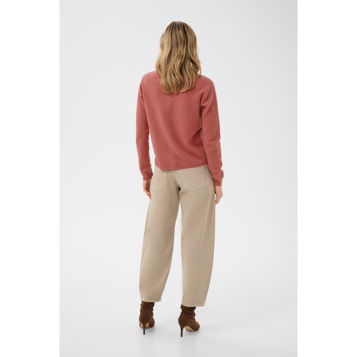 Cardigan à tricot rose mauvewood, CREAM