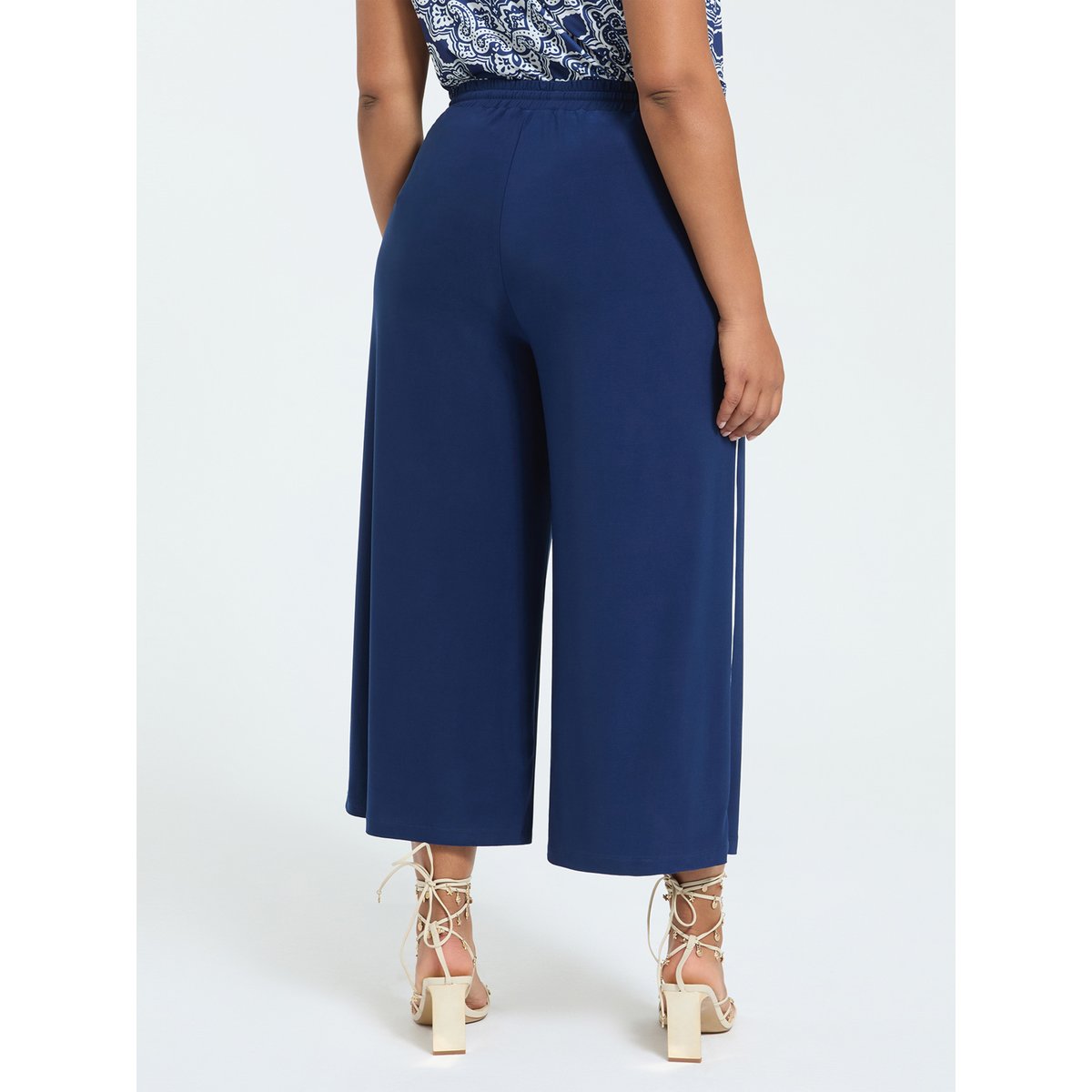 Pantalon cropped bleu, FIORELLA RUBINO
