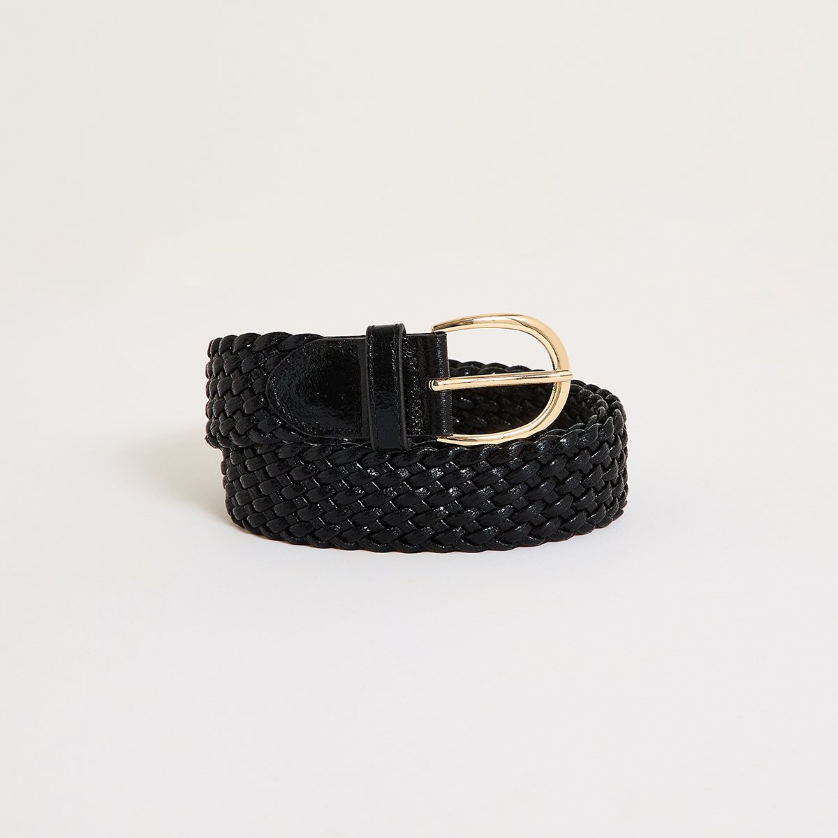 Ceinture large tressée noir, GRAIN DE MALICE