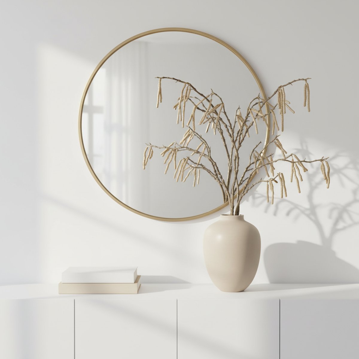 Branche de noël métallique tombante artificielle H96 doré, SIA DECO