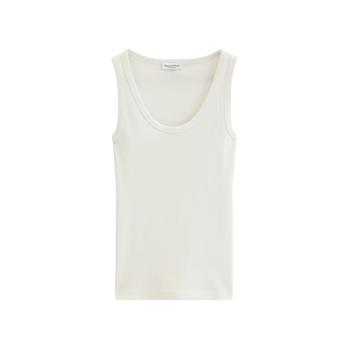 Débardeur slim en jersey stretch de coton bio marron gris, MARC O'POLO