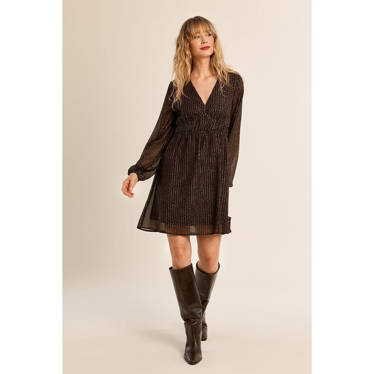 Robe courte imprimée noir, MOLLY BRACKEN