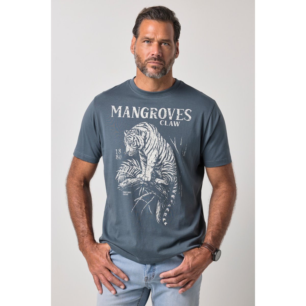 T-shirt manches courtes gris bleu, JP1880