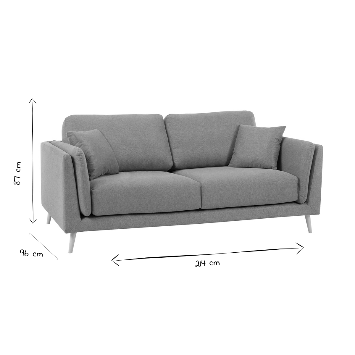 Canapé scandinave 3 places VOGUE beige, MILIBOO