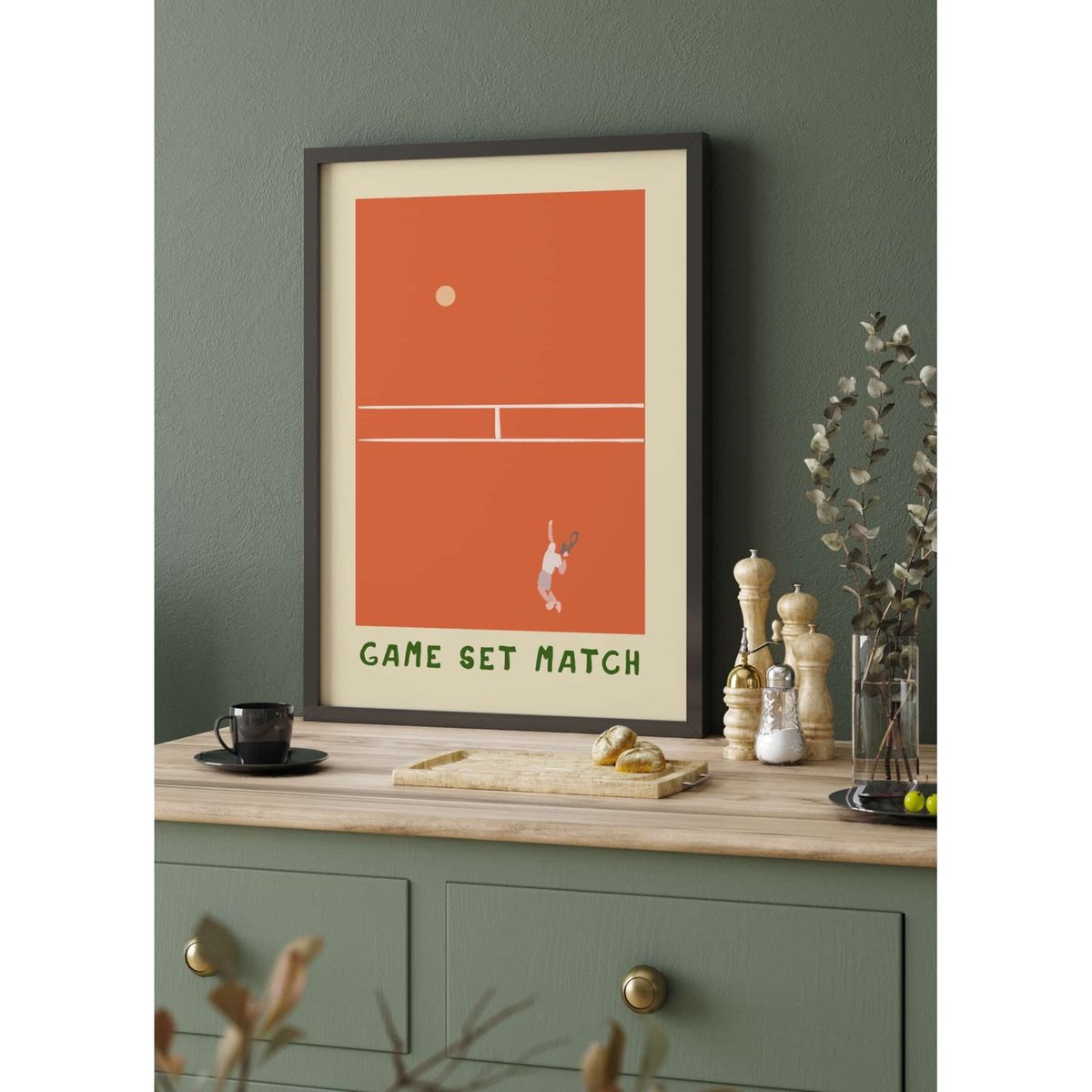 Affiche Tennis Sportive : Game Set Match blanc, L'AFFICHERIE