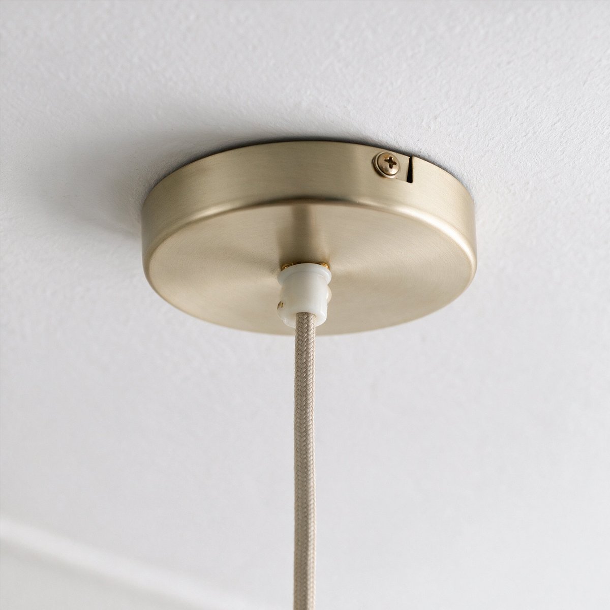 Suspension pétale en tissu et métal 75 cm - FLORA beige, MAISON PAVANE