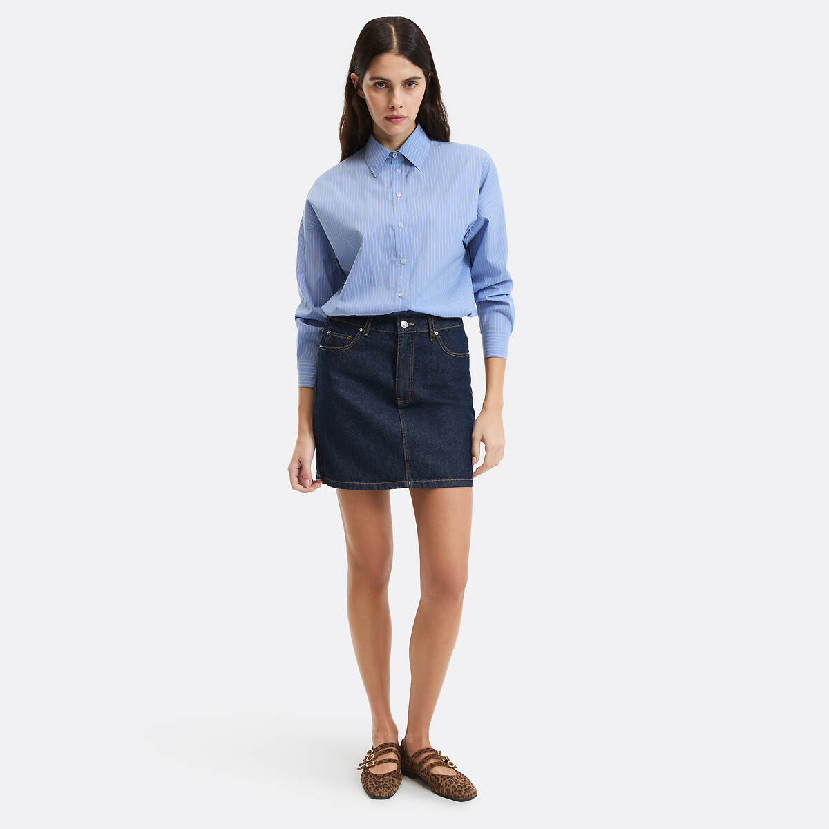 Chemise rayée ample, Signature APOLLINE rayé bleu, LA REDOUTE COLLECTIONS